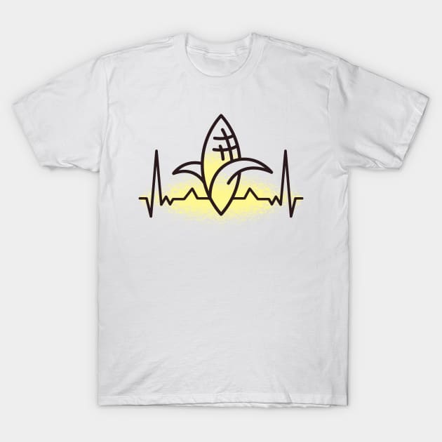 Corn Heartbeat ECG T-Shirt by madeinchorley